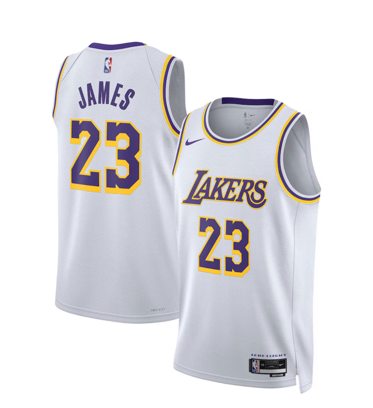 Unisex Los Angeles Lakers LeBron James Nike White/Purple/Yellow Swingman Jersey - Association Edition