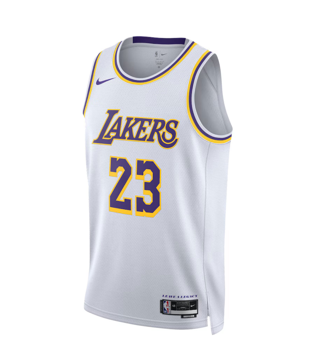 Unisex Los Angeles Lakers LeBron James Nike White/Purple/Yellow Swingman Jersey - Association Edition
