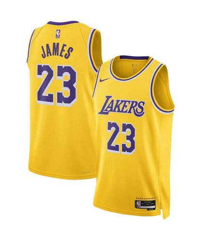 Unisex Los Angeles Lakers LeBron James Nike White/Purple/Yellow Swingman Jersey - Association Edition